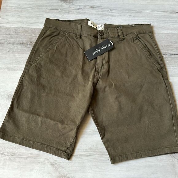 HAWKSBAY CHINO SHORTS Greenish Brown SIZE 34 NWT in packaging - Picture 3 of 5